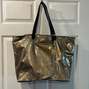 Victoria’s Secret sparkly gold tote